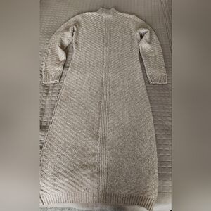 Tahari Oatmeal Color Turtleneck Sweater Dress